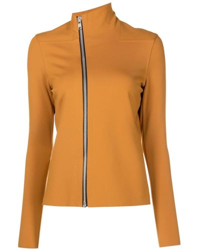 UMA | Raquel Davidowicz Asymmetric Zip-up Fitted Jacket - Orange