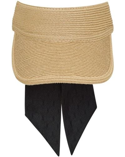 Saint Laurent Interwoven Tie-fastening Visor Hat - Black