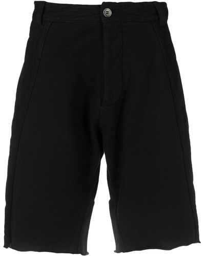 Masnada Distressed-effect Cotton Shorts - Black
