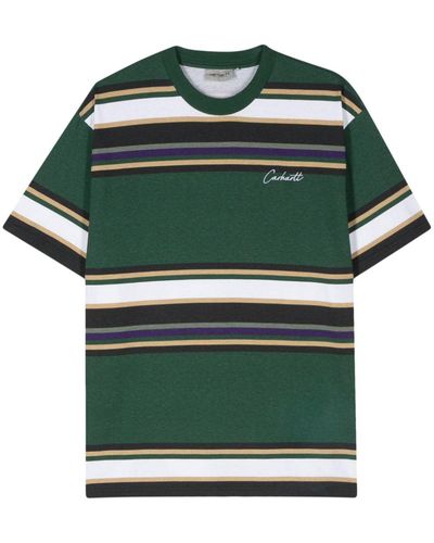 Carhartt Gestreiftes Morcom T-Shirt - Grün