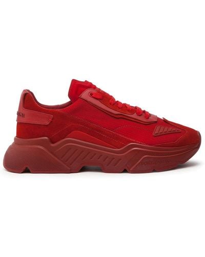 Dolce & Gabbana Daymaster Trainers In Stretch Knit Fabric - Red