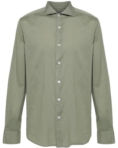 Fedeli Long-sleeves Cotton Shirt - Green