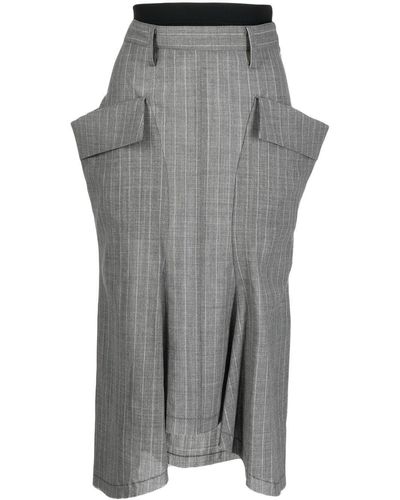 Yohji Yamamoto Y's cotton asymmetry skirt YR-S04-003 Black off-white 1