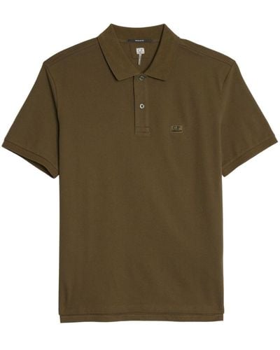 C.P. Company Piqué Cotton Polo Shirt - Green