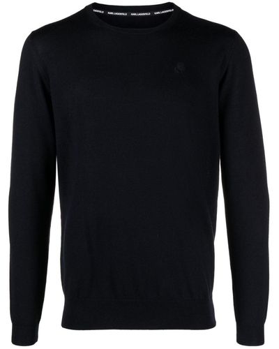 Karl Lagerfeld Karl Ikonik Virgin-wool Sweater - Black