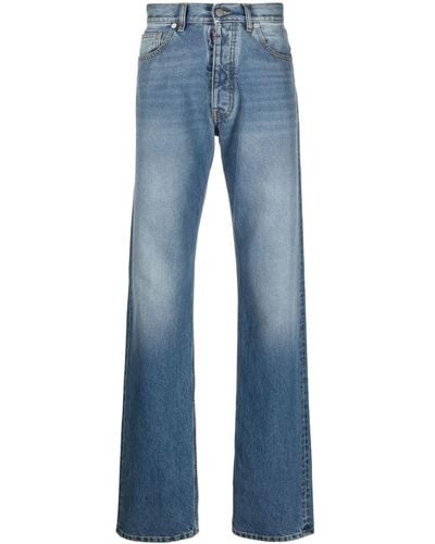 Maison Margiela Straight-Leg-Jeans mit Ziernähten - Blau