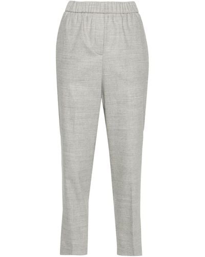 Peserico Fine-knit Mélange Tailored Trousers - Grey