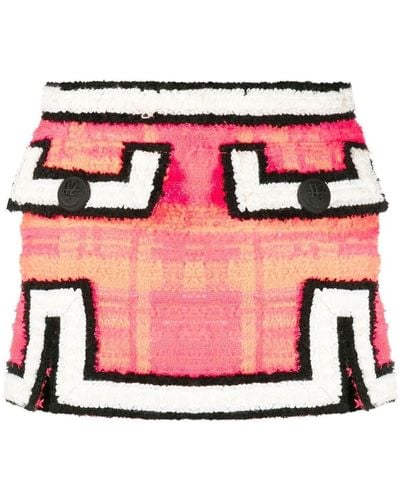 DSquared² Minifalda de tweed con diseño geométrico - Rosa