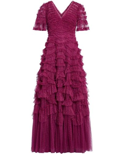 Needle & Thread Phoenix Ruffled Gown - Purple