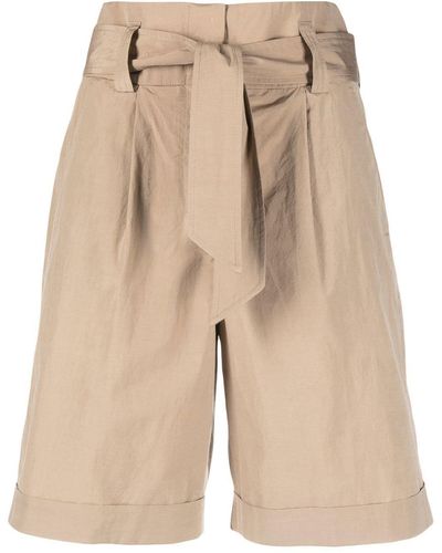 Peserico Tie-fasten High-waist Shorts - Natural