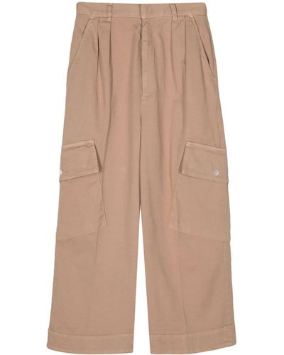 ..,merci Pleat-detail Cropped Trousers - Natural