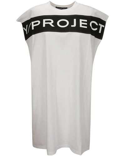 Y. Project Kleid mit Logo-Print - Schwarz