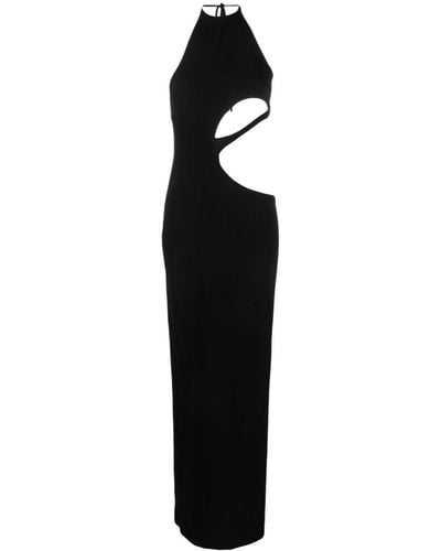 Monot Vestido largo con cuello halter - Negro
