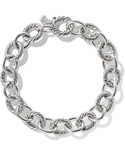 David Yurman Sterling Silver Oval Link Chain Bracelet - Metallic