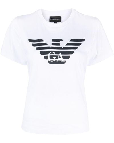 Emporio Armani T-shirt in cotone con logo - Bianco