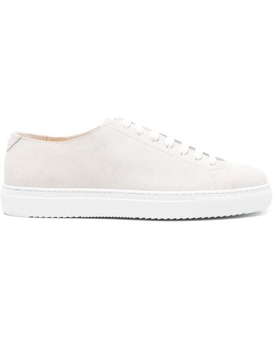 Doucal's Lace-up Suede Sneakers - White