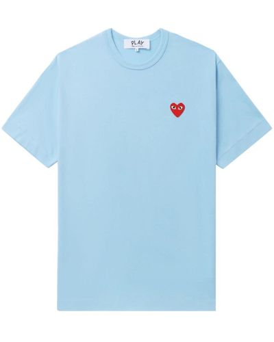 COMME DES GARÇONS PLAY Logo-appliqué Cotton T-shirt - Blue