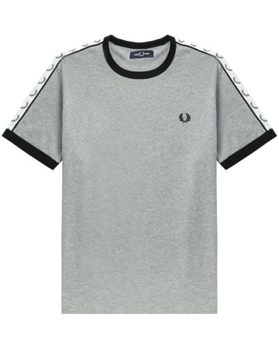 Fred Perry Embroidered-logo Cotton T-shirt - Grey