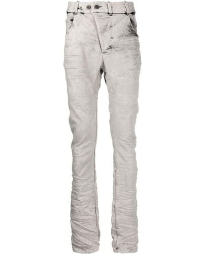 Boris Bidjan Saberi Skinny-Jeans mit Raffungen - Grau