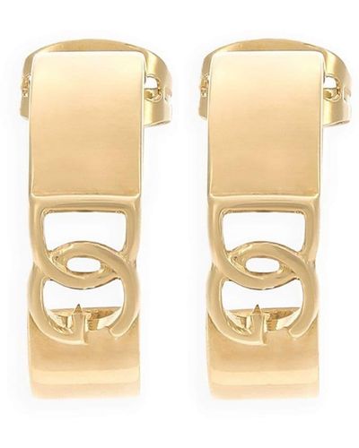 Dolce & Gabbana Logo-sculpted Hoop Hearings - Metallic