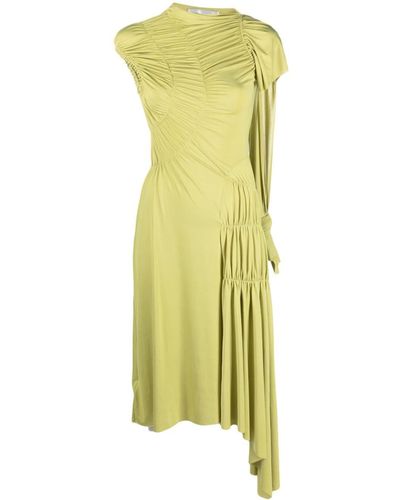 Victoria Beckham Ruched Midi Dress - Yellow