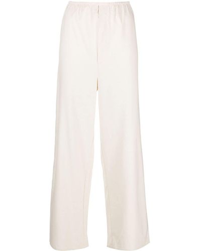Baserange Elasticated-waist Silk Palazzo Pants - White