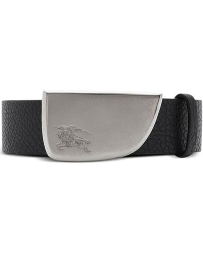 Burberry Shield Leather Belt - Gray