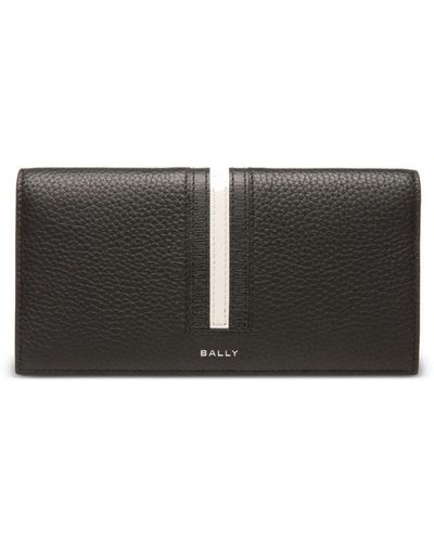 Bally Ribbon Continental Leather Wallet - Black