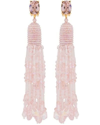 Oscar de la Renta Bead-detailing Drop Earrings - Pink
