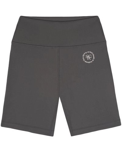 Sporty & Rich Logo-print Biker Shorts - Grey