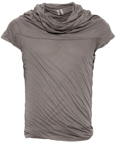 Rick Owens Drapiertes Banded T-Shirt - Grau
