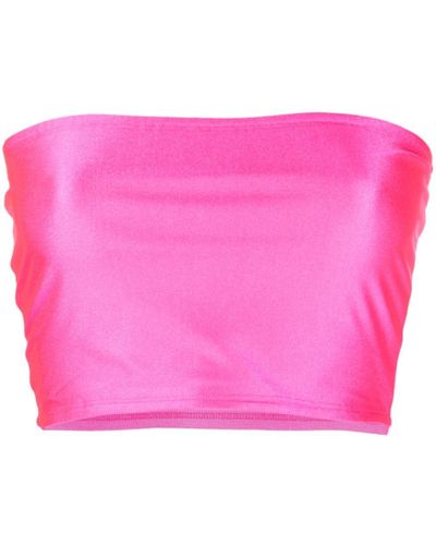 Styland Cropped Strapless Top - Pink
