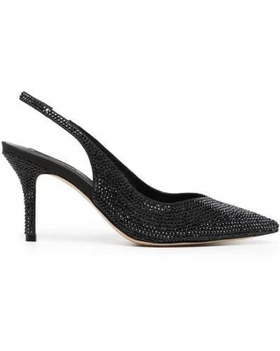 Nicoli Kimaya 80mm Crystal-embellished Slingback Court Shoes - Black