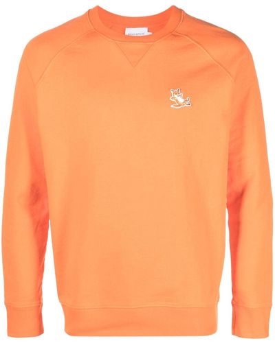 Maison Kitsuné Chillax Fox-patch Cotton Sweatshirt - Orange