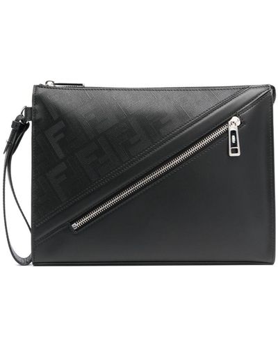 Fendi Shadow Diagonal クラッチバッグ - ブラック