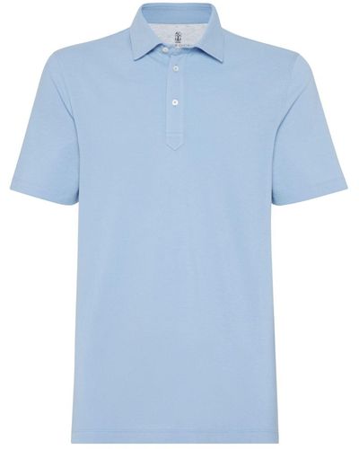 Brunello Cucinelli Poloshirt mit Knopfverschluss - Blau