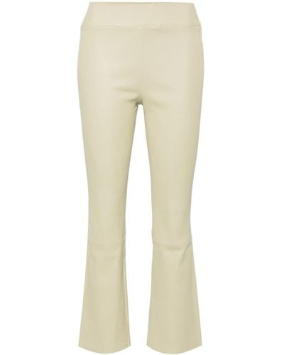 Arma Flared Leather Pants - Natural