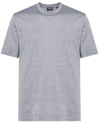 Zegna Crew-neck Cotton-blend T-shirt - Gray