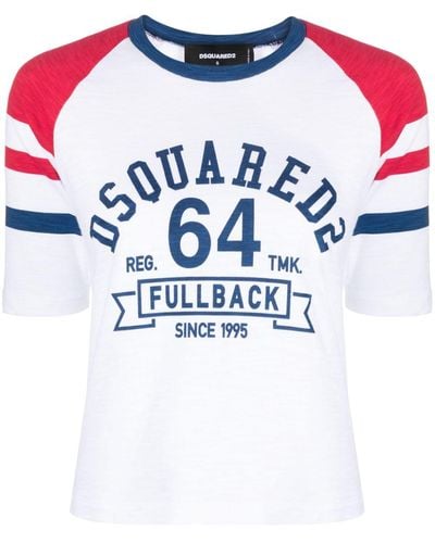 DSquared² T-shirt Met Logoprint - Blauw
