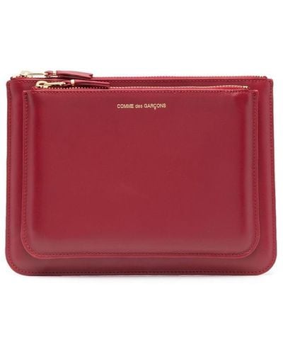 Comme des Garçons Logo-detail Leather Wallet - Red