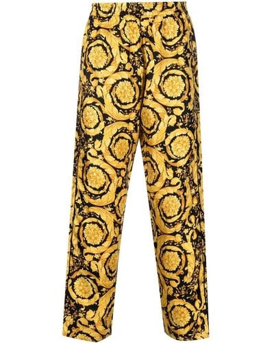 Versace Barocco Pyjama-Hose aus Seide - Gelb