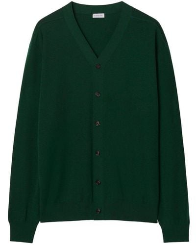 Burberry Fine-knit Wool Cardigan - Green