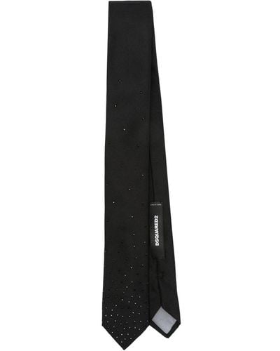 DSquared² Corbata con apliques de strass - Negro
