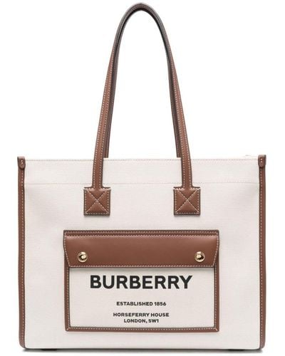 Burberry ポケット スモール キャンバストートバッグ - ナチュラル