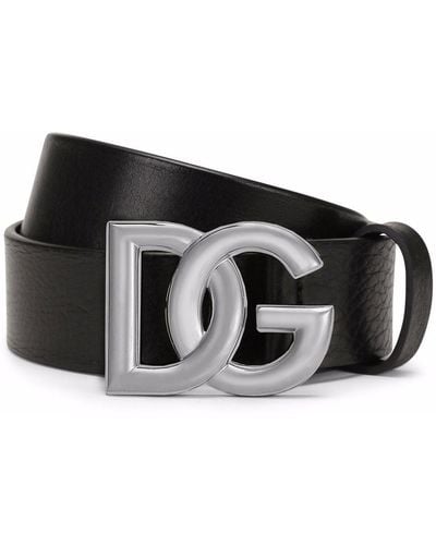 Dolce & Gabbana ドルチェ&ガッバーナ ロゴバックル ベルト - ブラック