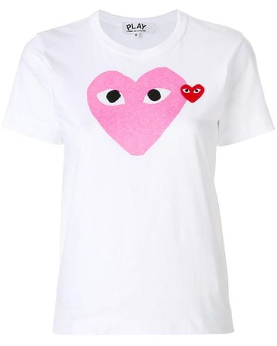 COMME DES GARÇONS PLAY Camiseta con logo de corazón - Blanco