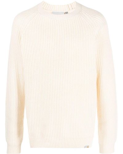 Carhartt Purl-knit Ribbed-trim Sweater - Natural