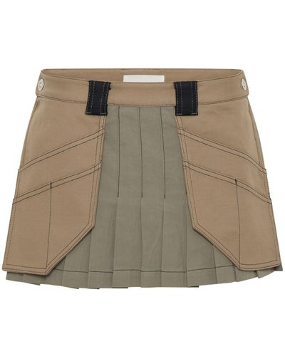 Dion Lee Workwear Pleated Miniskirt - Natural