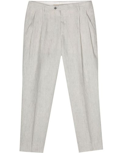 Briglia 1949 Pantalon en lin à plis - Blanc