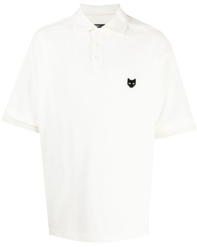 ZZERO BY SONGZIO Chenille Logo-patch Cotton Polo Shirt - White